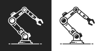 Robot arm icon isolated on a white background, suitable for websites and applications. vector