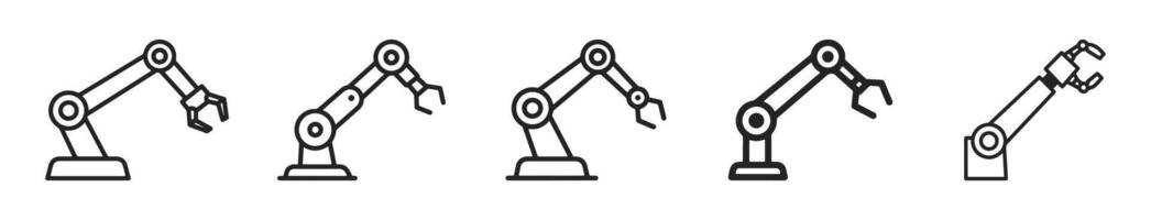 Robot arm icon, isolated on a white background. It is an easy-to-use drawing in applications and websites. vector