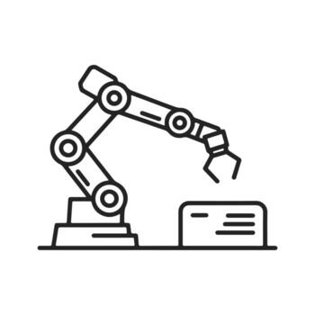 Robot arm icon, isolated. Can be used on websites and apps, editable icon. vector