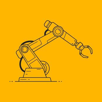Robot arm icon, isolated, editable icon that can be used on websites and applications. vector