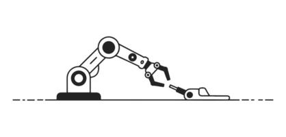 The robot arm icon on a white background can be used on websites and applications. vector