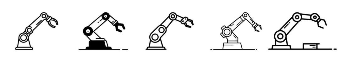 The robot arm icon on a white background is easy and suitable for use in applications and websites. vector