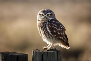 owl camera post Little looking old prey beak background natural funny tree small hunter cute british angry animal nest white bird photo