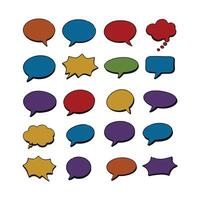 Colorful Speech Bubble Set with Flat and 3D Text Balloon Styles vector