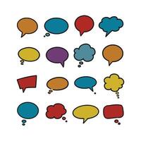 Pop Art Collection Set Message Bubble Icons vector
