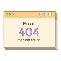 Retro Error 404 UI clipart vector