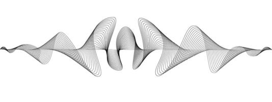 Abstract undulating lines of sound wave . Dynamic pulsating wave. Music concept, digital music frequency symbols. vector