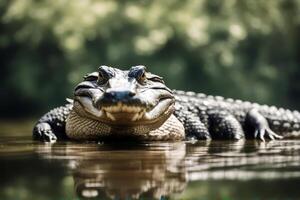 front background white American Alligator scale pet carnivore creature crocodile amphibian isolated studio shot reptile jawbone indoor leather photo