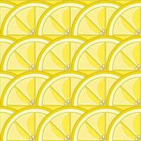 Seamless citrus pattern with lemon slices vector
