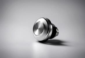 blank silver knob volume push button photo