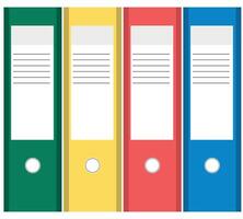 Set of colourful lever arch binders or folders isolated on a white background vector