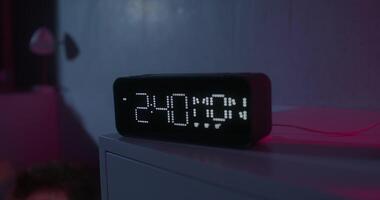 A clock with a digital display on it video