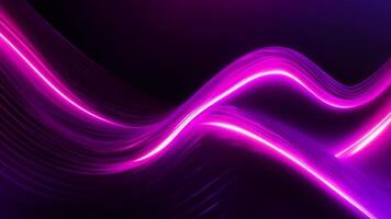 Abstract Neon Wave Vibrant, pulsating neon lines dance across a deep purple background, creating an abstract wave of energy and light. Perfect for themes of technology, innovation, and the future. video