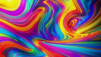 Abstract Swirls of Color. A mesmerizing digital art piece, bursting with vibrant hues of yellow, red, blue, green, and purple. The swirling lines create a dynamic and energetic composition. video