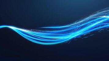 Motion Abstract Blue Wave A mesmerizing abstract illustration of a blue wave with shimmering particles, creating a sense of movement, energy, and fluidity. It represents innovation, technology. video