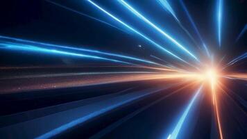 Abstract speed an abstract image depicting speed and motion with lines of light shooting out from the center of the image. Perfect for technology, video