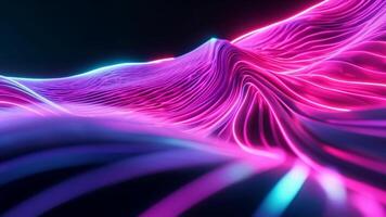 Neon Dreamscape animated . A captivating digital landscape unfolds with vibrant, ethereal neon lines dancing in a symphony of color. The abstract composition evokes a sense of futuristic wonder. video
