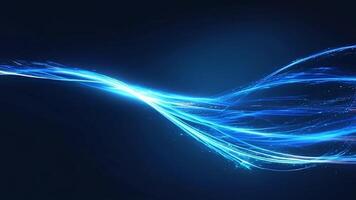 Motion Animated Abstract Artwork with Bright Blue Waves Glowing, Inspiring Feelings of Energy, Calmness and Wonder of the Universe Perfect for Tech, Music or Spiritual Projects. video