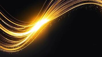 Golden Abstract Wave animation . Luxurious, dynamic, and elegant, this abstract image features a flowing golden wave against a deep black background. video
