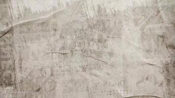 Vintage Newspaper Texture. Close-up shot of a vintage newspaper, with visible text and folds, creating a tactile and visually rich abstract texture video