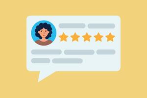 Five-star work efficiency.This employee received 5 stars for the work done. Customer experience, reviews and evaluation.Presentation of the customer satisfaction concept, product comments vector