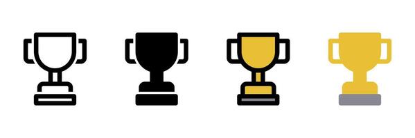 Modern and minimalist trophy icon illustration, perfect for achievement recognition, awards, and gamification in user interface design and digital applications. vector