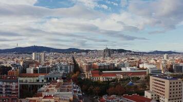 The view from the top of a building in barcelona video
