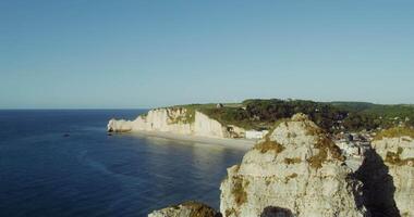 A view of the cliffs and beach from above video