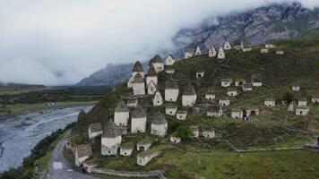 Ancient village on the side of a mountain video