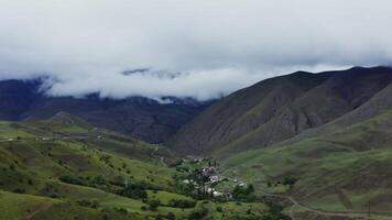 A valley with a mountain in the background video