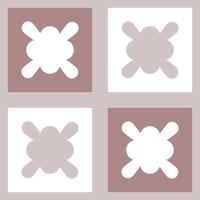 A symmetric square tile pattern with balanced floral and geometric details. vector
