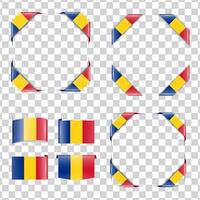 Romania corner flag with shadow vector