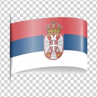 Serbia tag national flag with shadow vector