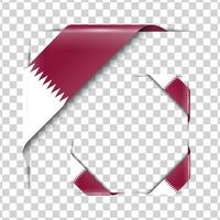 Qatar corner flag with shadow vector
