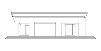 Abstract modern House Line Drawing vector