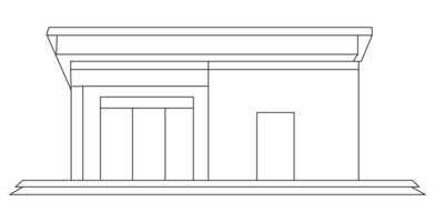Abstract modern Building line Drawing vector