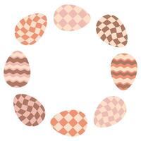 Abstract Easter eggs frame with copy space. Perfect print for card, poster, sticker, label, sale. Flat style illustration. vector