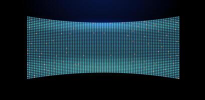 Modern curved LED display with vibrant blue lights and high-tech appeal, perfect for digital showcases and visual innovation vector