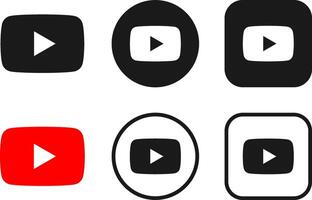 youtube icon, logo, symbol, app icons vector