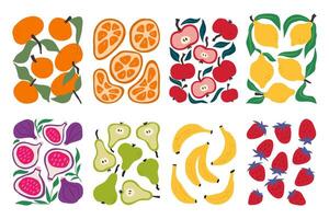 Hand drawn fruit pattern collection with modern design vector