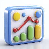 A colorful 3d graphic of a bar graph photo