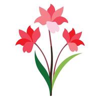 a flower with red petals on a white background vector