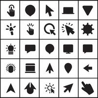 a set of black icons that include a mouse, arrow, and other symbols vector