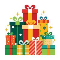 many presents are stacked on top of each other vector