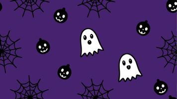 Spooky Halloween Pattern with Cute Ghosts in Fun and Festive Design vector