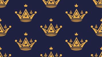 Seamless Royal Crown Pattern with Golden Design for Elegance vector