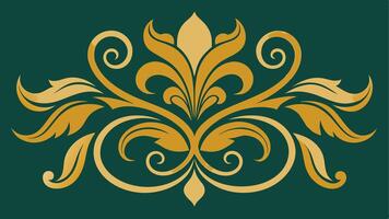 Ornate Golden Swirl Pattern with Intricate Details Ideal Stylish Decorative Use vector
