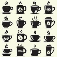 Creative Collection of various Coffee Mug Icon Design design on a white background vector
