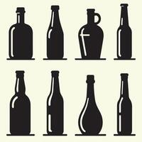 beer bottles set of beer bottles design on a white background vector