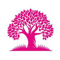 Awesome pink tree with leaves on it design on a white background vector